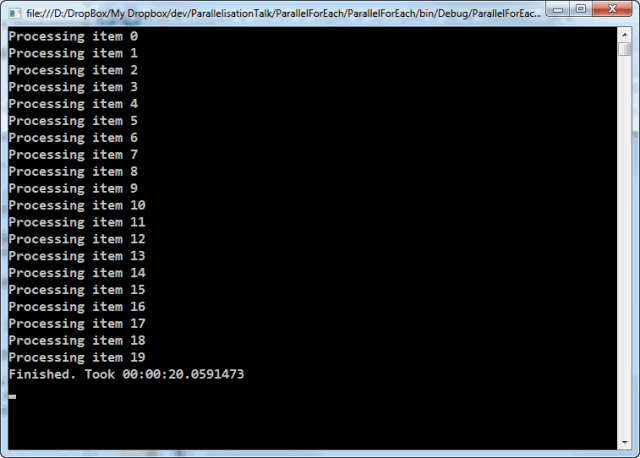Sequential foreach Example