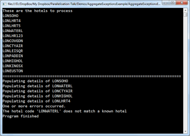 Aggregate Exception Example - After