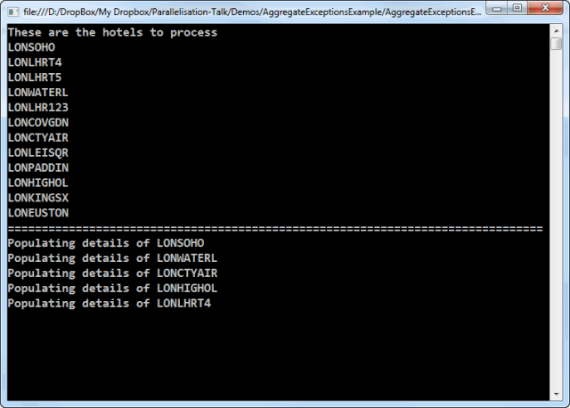 Aggregate Exception Example - Before